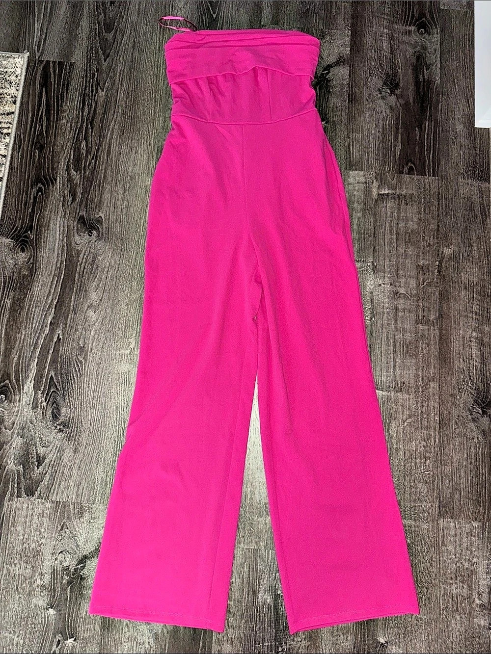 Pink Strapless Jumpsuit